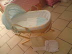 Mothercare Moses basket,  wooden stand,  mattress, 